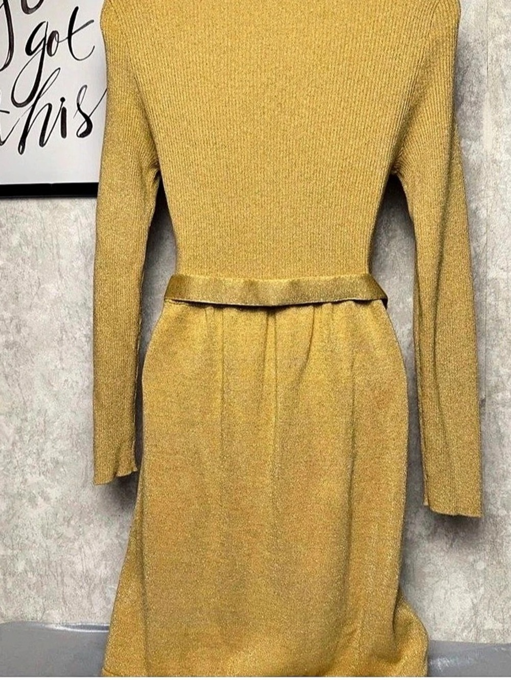 Free People Metallic Midi Dress in Yellow